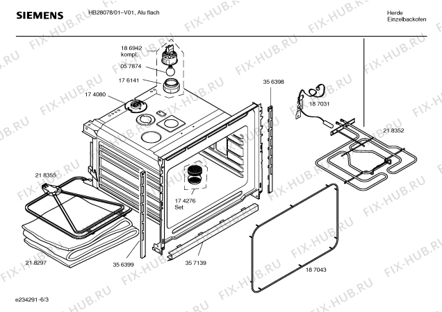 Взрыв-схема плиты (духовки) Siemens HB28078 - Схема узла 03