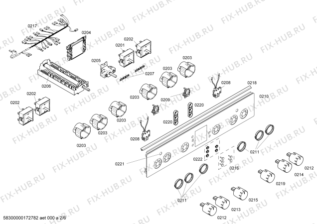 Взрыв-схема плиты (духовки) Bosch HCE744323R - Схема узла 02