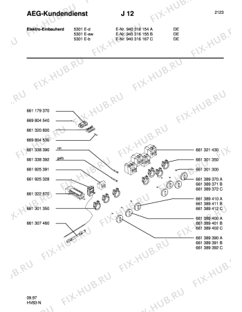 Взрыв-схема плиты (духовки) Aeg 5301E-B - Схема узла Section6