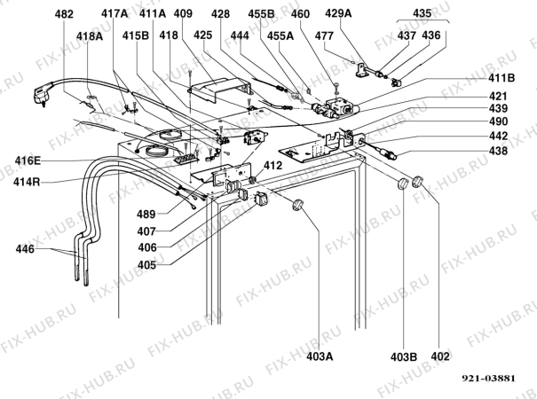 Взрыв-схема холодильника Electrolux RM4400L - Схема узла Armature/fitting