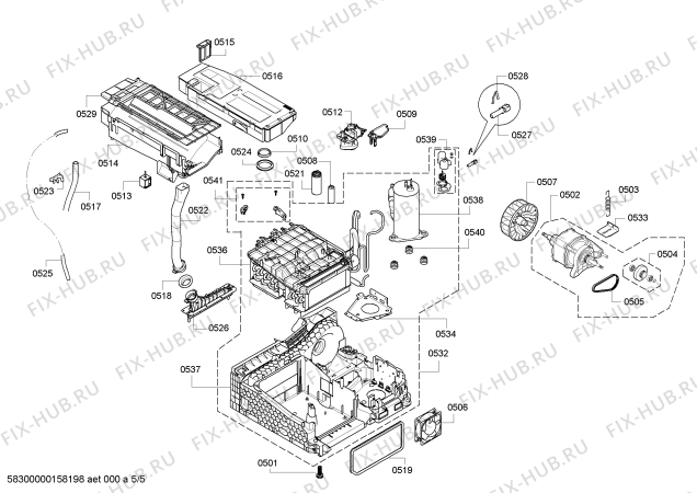 Схема №1 WT46W590CH с изображением Вкладыш для электросушки Siemens 00629771