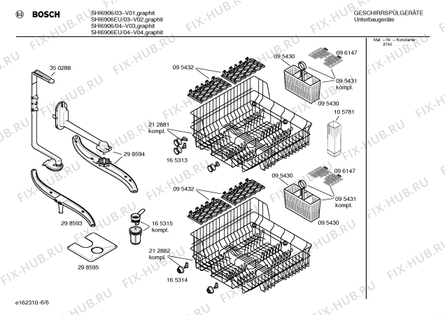 Взрыв-схема посудомоечной машины Bosch SHI6906EU - Схема узла 06