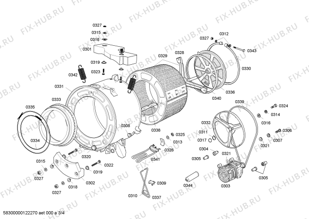 Схема №3 WFA126R22N BOSCH MAXX 600 BCO с изображением Канистра для стиралки Bosch 00478691