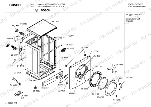 Взрыв-схема стиральной машины Bosch WFR2850NL Maxx Comfort WFR2850 electronic - Схема узла 02