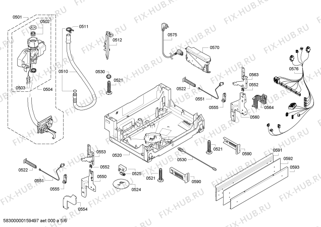 Взрыв-схема посудомоечной машины Bosch SMU58N45EU SpeedStar - Схема узла 05