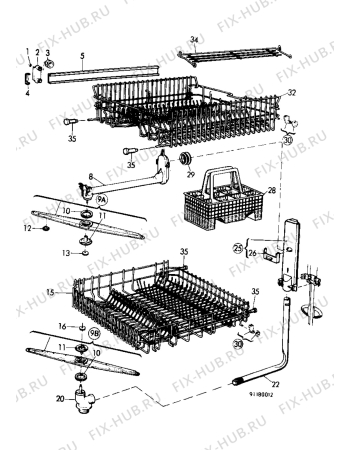 Взрыв-схема посудомоечной машины Electrolux BW312-B3 - Схема узла Baskets, tubes 061