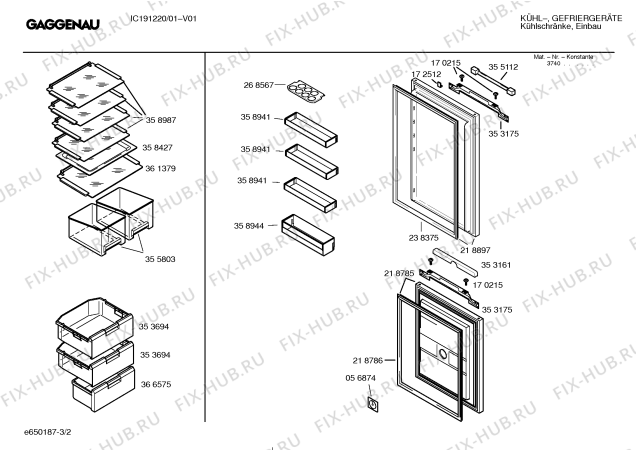 Схема №2 KIE28440IE с изображением Дверь для холодильной камеры Bosch 00218897