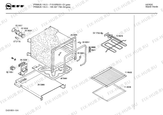 Схема №2 F1630R0 PRIMUS 136.6 с изображением Втулка для электропечи Bosch 00032114