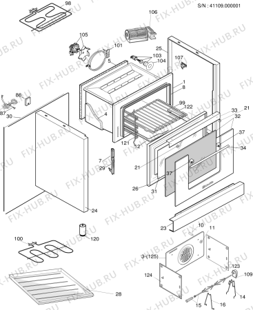 Взрыв-схема плиты (духовки) Indesit CP956G (F034653) - Схема узла