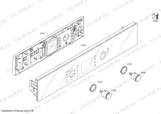 Схема №1 HBN3450UC с изображением Модуль управления для плиты (духовки) Bosch 00659613
