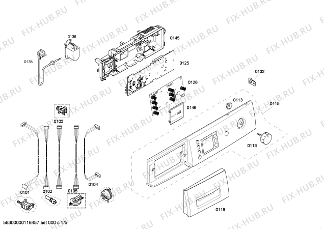 Схема №1 WAE284F0NL ProFutura 1400 с изображением Ручка для стиральной машины Bosch 00499792