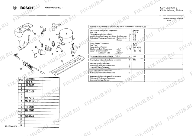 Взрыв-схема холодильника Bosch KIR2400 - Схема узла 02