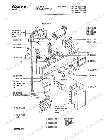 Взрыв-схема плиты (духовки) Neff 195305775 1058.33HCS - Схема узла 02