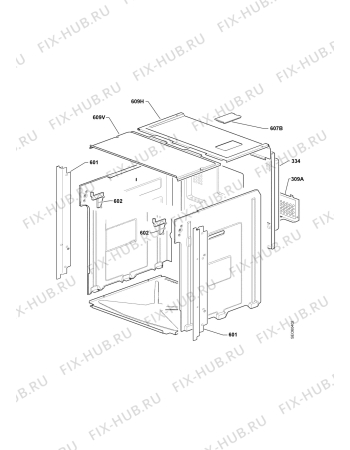 Взрыв-схема плиты (духовки) Therma BOK D.2 ST CN - Схема узла Outer Casing