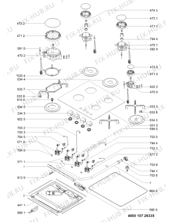 Схема №1 GOR 6416/NB с изображением Труба для плиты (духовки) Whirlpool 481010726342