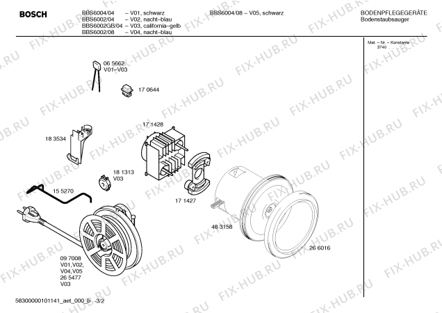 Схема №1 BBS6102CH activa 61 с изображением Верхняя часть корпуса для электропылесоса Bosch 00350187