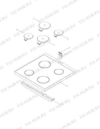 Взрыв-схема плиты (духовки) Aeg Electrolux 5020F-W - Схема узла Hob 271