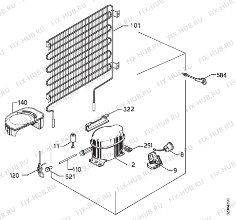 Взрыв-схема холодильника Blomberg KT11600 - Схема узла Cooling system 017