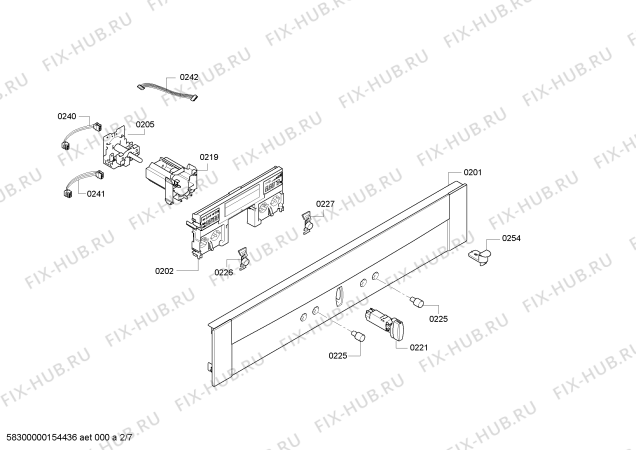 Схема №1 B45E42N0S с изображением Панель управления для плиты (духовки) Bosch 00704205