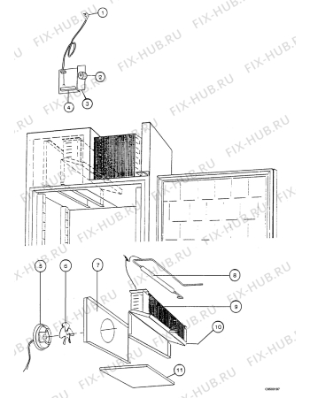 Взрыв-схема холодильника Electrolux BSK500 - Схема узла Cooling system 017