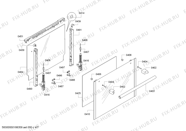 Взрыв-схема плиты (духовки) Bosch HCA748360U - Схема узла 04