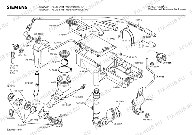 Схема №1 WD51010 SIWAMAT PLUS 5101 с изображением Панель управления для стиралки Siemens 00273799