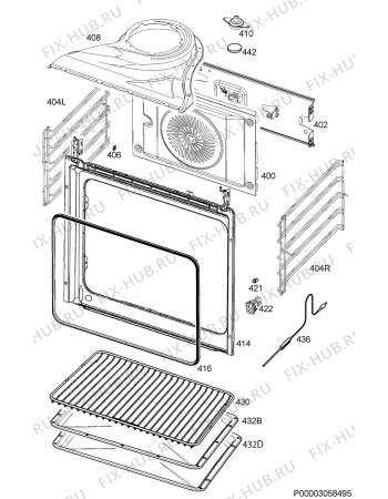 Взрыв-схема плиты (духовки) Electrolux EOC6841AAV - Схема узла Oven