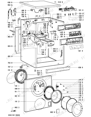 Схема №1 WAK 6360/2-B с изображением Блок управления для стиралки Whirlpool 481221479141