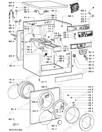 Схема №1 AWM 1000 EX с изображением Обшивка для стиралки Whirlpool 481245213087