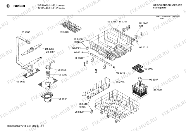 Схема №1 SPS3442 с изображением Панель для посудомоечной машины Bosch 00286597