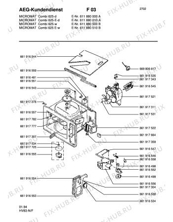 Взрыв-схема микроволновой печи Aeg MC COMBI 625 - W - Схема узла Section5