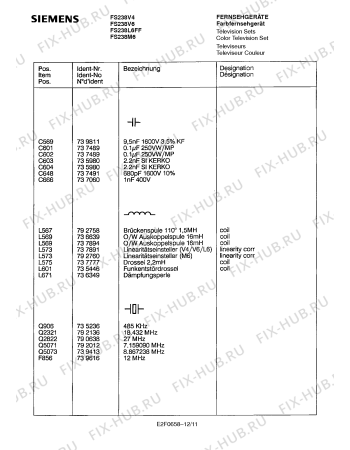 Схема №4 FS238V6 с изображением Модуль платы кинескопа для телевизора Siemens 00758536