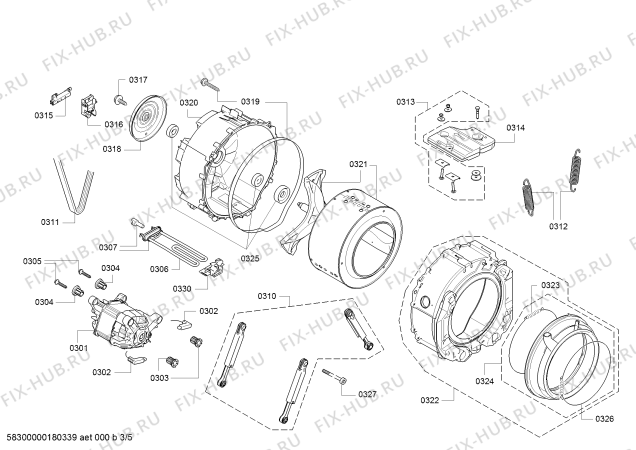 Схема №1 WIS28120FF Logixx 7 с изображением Ручка для стиралки Bosch 00753765