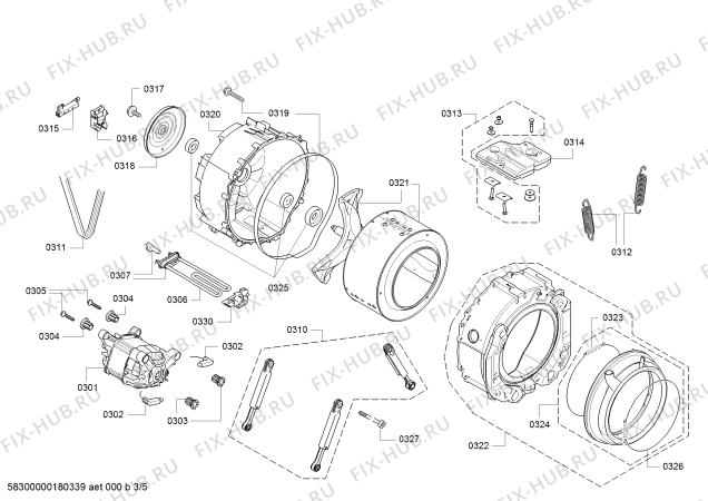 Схема №1 WI14S441EU iQ700 с изображением Вкладыш для стиралки Siemens 00758124