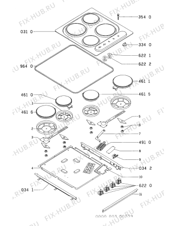 Схема №1 AKB 530/03-WH AKB 530/WH/03 с изображением Плита Whirlpool 481925998143