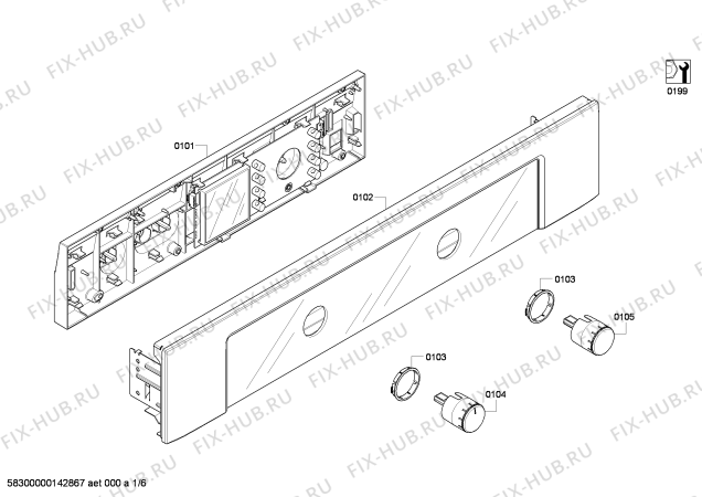 Схема №1 HBL3450UC с изображением Панель управления для духового шкафа Bosch 00684616