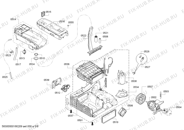 Взрыв-схема сушильной машины Bosch WTW862M8SN Serie 4 selfCleaning condenser - Схема узла 05