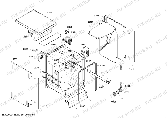Взрыв-схема посудомоечной машины Bosch SRS45E46GB - Схема узла 03