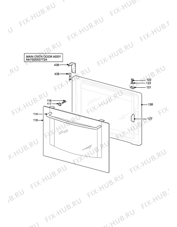 Взрыв-схема плиты (духовки) Tricity Bendix SE554W - Схема узла H10 Main Oven Door (large)