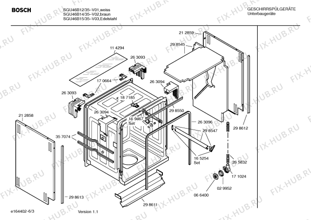 Взрыв-схема посудомоечной машины Bosch SGU46B12 - Схема узла 03