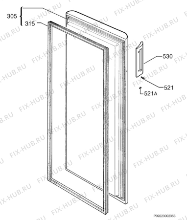 Взрыв-схема холодильника Zanussi ZV200R3 - Схема узла Door 003