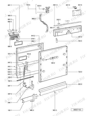 Взрыв-схема посудомоечной машины Whirlpool WC360 (F091705) - Схема узла