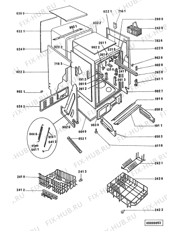 Схема №1 GCI 4755 W/BR с изображением Обшивка для электропосудомоечной машины Whirlpool 481990500632