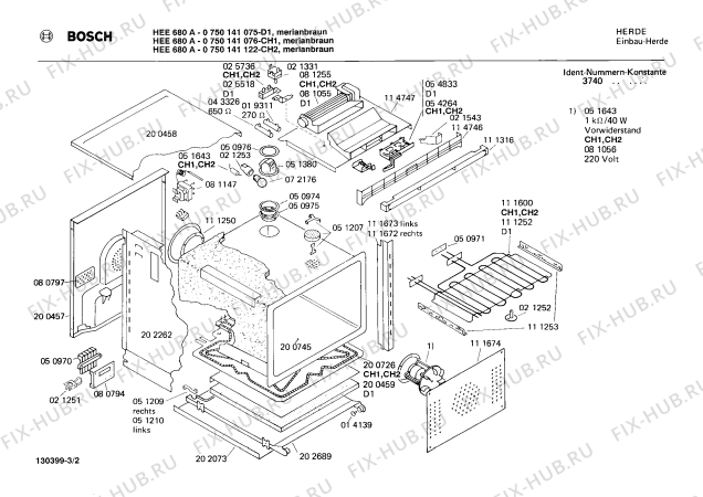 Схема №1 0750141159 HEE660A с изображением Индикатор для электропечи Bosch 00026900