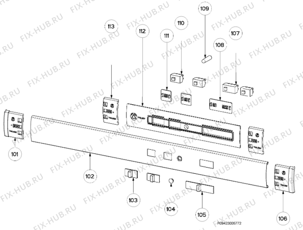 Взрыв-схема вытяжки Electrolux EFT60002W - Схема узла Section 2