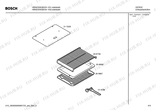 Схема №2 HBN2350GB с изображением Защита кантов для электропечи Bosch 00362125