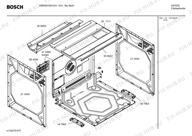 Схема №1 HBN4950AU с изображением Инструкция по эксплуатации для электропечи Bosch 00580669