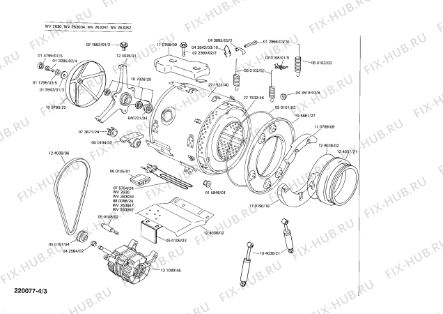 Схема №1 WV263047 SIWAMAT 263 с изображением Переключатель для стиралки Siemens 00050093