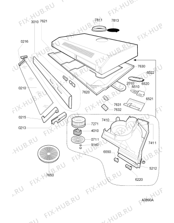 Схема №1 AKR 411/AV с изображением Обшивка для электровытяжки Whirlpool 481231038627