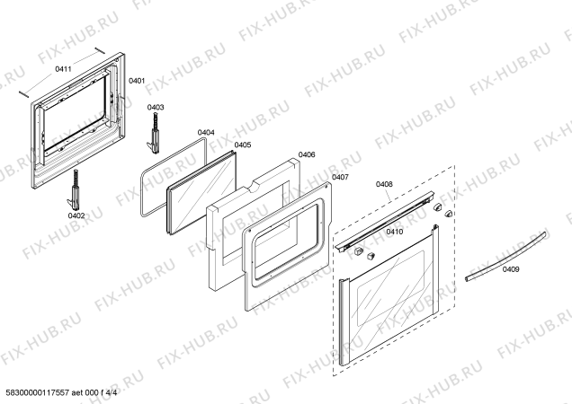 Схема №1 HES7282U с изображением Кабель для плиты (духовки) Bosch 00499778